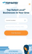 How topratedlocal.com looks like on a mobile device such as an iPhone.