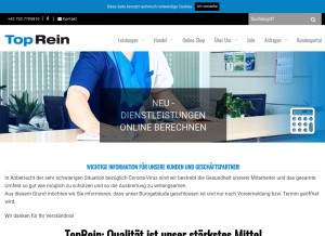 How toprein.at looks like on a tablet such as an iPad.