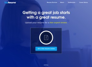 How topresume.com looks like on a tablet such as an iPad.
