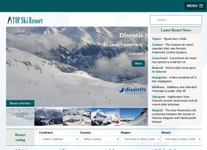 How topskiresort.com looks like on a tablet such as an iPad.