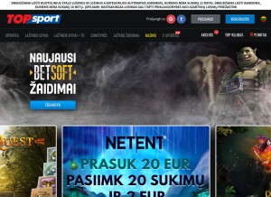 How topsport.lt looks like on a tablet such as an iPad.
