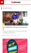 How topsweeps.com looks like on a mobile device such as an iPhone.