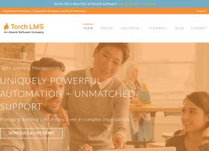 How torchlms.com looks like on a tablet such as an iPad.