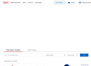 How tori.fi looks like on a tablet such as an iPad.