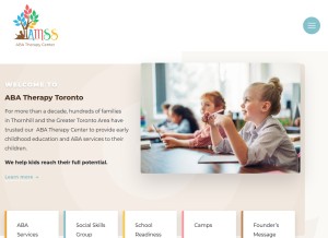 How torontoabatherapy.ca looks like on a tablet such as an iPad.