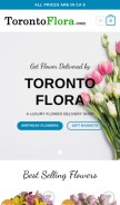 How torontoflora.com looks like on a mobile device such as an iPhone.