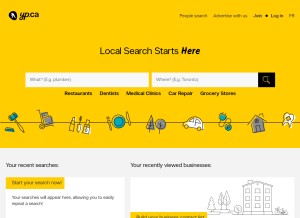 How torontoplus.yellowpages.ca looks like on a tablet such as an iPad.