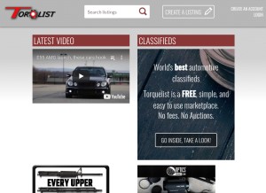 How torquelist.com looks like on a tablet such as an iPad.
