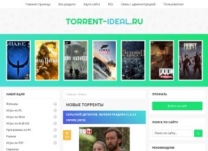 How torrent-ideal.ru looks like on a tablet such as an iPad.