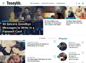 How tosaylib.com looks like on a tablet such as an iPad.