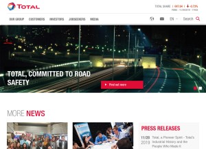How total.com looks like on a tablet such as an iPad.