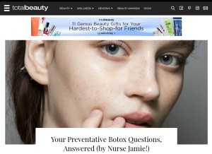 How totalbeauty.com looks like on a tablet such as an iPad.