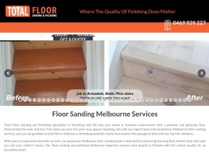 How totalfloorsandingandpolishing.com.au looks like on a tablet such as an iPad.