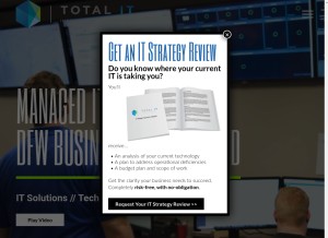 How totalit.com looks like on a tablet such as an iPad.