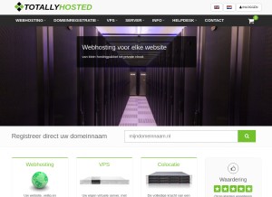How totallyhosted.nl looks like on a tablet such as an iPad.