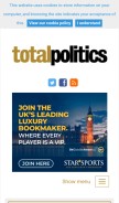 How totalpolitics.com looks like on a mobile device such as an iPhone.