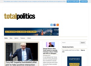 How totalpolitics.com looks like on a tablet such as an iPad.