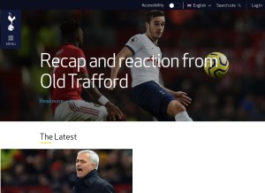 How tottenhamhotspur.com looks like on a tablet such as an iPad.