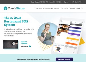 How touchbistro.com looks like on a tablet such as an iPad.