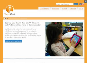 How touchchatapp.com looks like on a tablet such as an iPad.