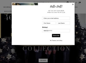 How touchdolls.com looks like on a tablet such as an iPad.