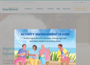 How touchtown.us looks like on a tablet such as an iPad.