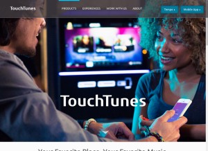 How touchtunes.com looks like on a tablet such as an iPad.