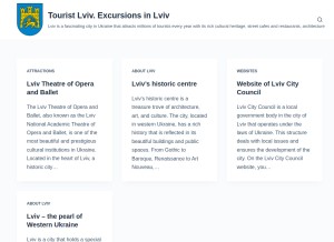 How tour.lviv.ua looks like on a tablet such as an iPad.