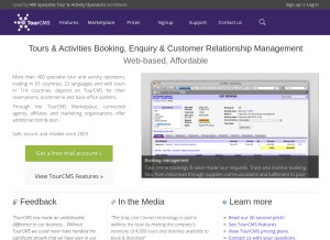 How tourcms.com looks like on a tablet such as an iPad.