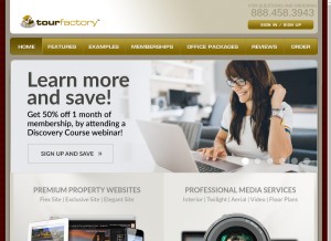 How tourfactory.com looks like on a tablet such as an iPad.