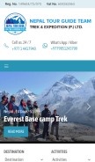How tourguideinnepal.com looks like on a mobile device such as an iPhone.