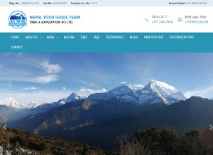 How tourguideinnepal.com looks like on a tablet such as an iPad.