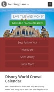 How touringplans.com looks like on a mobile device such as an iPhone.