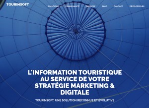 How tourinsoft.com looks like on a tablet such as an iPad.