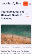 How touristify.live looks like on a mobile device such as an iPhone.
