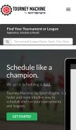 How tourneymachine.com looks like on a mobile device such as an iPhone.