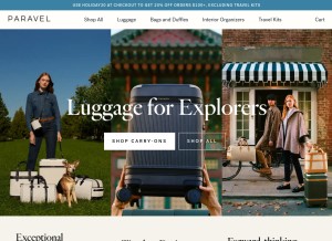 How tourparavel.com looks like on a tablet such as an iPad.