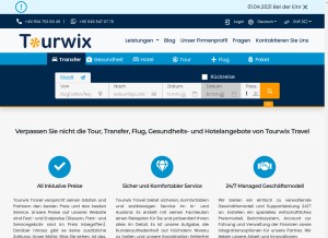How tourwix.de looks like on a tablet such as an iPad.