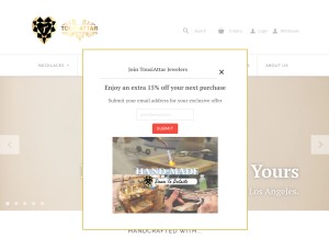 How tousiattarjewelers.com looks like on a tablet such as an iPad.