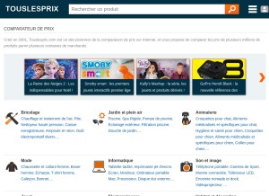 How touslesprix.com looks like on a tablet such as an iPad.