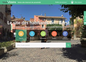 How tousvoisins.fr looks like on a tablet such as an iPad.