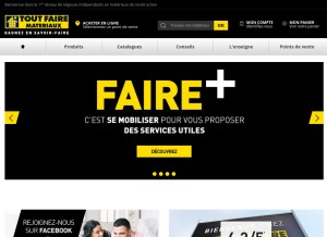 How toutfaire.fr looks like on a tablet such as an iPad.