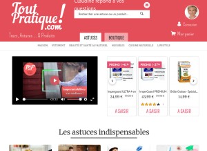 How toutpratique.com looks like on a tablet such as an iPad.