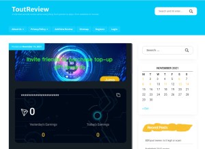 How toutreview.com looks like on a tablet such as an iPad.