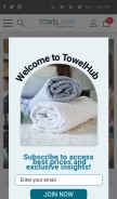 How towelhub.com looks like on a mobile device such as an iPhone.