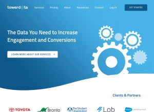 How towerdata.com looks like on a tablet such as an iPad.