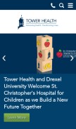 How towerhealth.org looks like on a mobile device such as an iPhone.