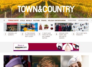 How townandcountrymag.com looks like on a tablet such as an iPad.