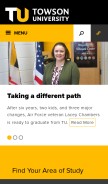 How towson.edu looks like on a mobile device such as an iPhone.