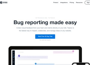 How toyboxsystems.com looks like on a tablet such as an iPad.